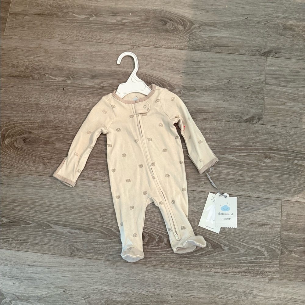 Cloud Island Beige Baby Footie